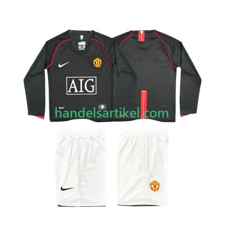Manchester United 2007 2008 Retro Kinder Auswärts Trikotsatz Langarm
